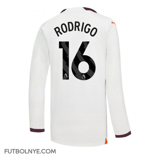 Camiseta Manchester City Rodri Hernandez #16 Visitante Equipación 2023-24 manga larga